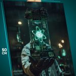 Картина на стену Профессии ученый атом 40x50