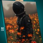 Картина на стену Космос космонавт сюрреализм 40x50