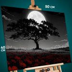 Картина на стену Цветы дерево луна 40x50