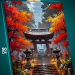 Картина на стену Пейзаж Япония храм осень 40x50