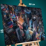 Картина на стену Пейзаж городской небоскребы ночь 40x50