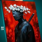 Картина на стену Самурай Япония сюрреализм 40x50