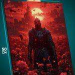 Картина на стену Темная фэнтези рыцарь в поле 40x50