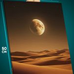 Картина на стену Пейзаж природа пустыня луна 40x50