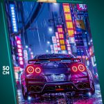 Картина на стену Авто ночной город 40x50
