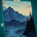 Картина на стену Пейзаж лесной природа озеро горы 40x50