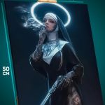 Картина на стену Девушка Арт грешная монашка 40x50
