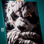 Картина на стену Животные панда киберпанк 40x50