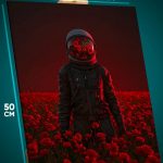 Картина на стену Космос космонавт сюрреализм 40x50