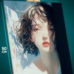 Картина на стену Девушка Портрет грустная 40x50