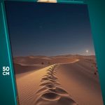 Картина на стену Пейзаж природа пустыня луна 40x50