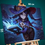 Картина на стену Геншин Импакт Игра Мона 40x50