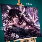 Картина на стену Геншин Импакт Игра Коломбина 40x50