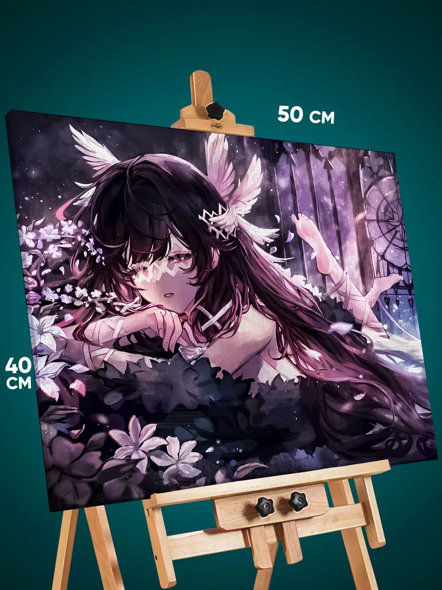 9105056445.jpg Картина на стену Геншин Импакт Игра Коломбина 40x50 — изображение 1