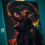 Картина на стену Наруто Аниме Саске Учиха Акацуки 40x50