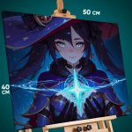 Картина на стену Геншин Импакт Игра Мона 40x50