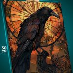 Картина на стену Животные ворон витраж 40x50