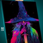 Картина на стену Фэнтези Аниме-арт маг волшебник-рыцарь 40x50