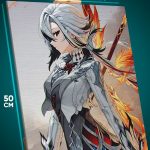 Картина на стену Геншин Импакт Игра Арлекино 40x50