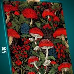 Картина на стену Цветы грибы мухоморы паттерн 40x50