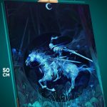 Картина на стену Темная фэнтези рыцарь на коне 40x50