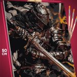 Картина по номерам Темная фэнтези рыцарь Dark Souls 40x50