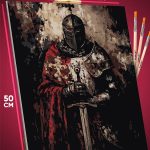 Картина по номерам Темная фэнтези рыцарь 40x50