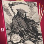 Картина по номерам Темная фэнтези жнец смерть с косой 40x50