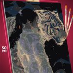 Картина по номерам Фэнтези тигр и девушка 40x50