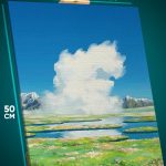Картина на стену Хаяо Миядзаки Аниме пейзаж 40x50