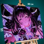 Картина на стену Геншин Импакт Игра Коломбина 40x50