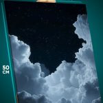 Картина на стену Абстракция небо облака звезды 40x50