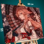 Картина на стену Геншин Импакт Игра Яэ Мико 40x50