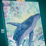 Картина на стену Животные кит абстракция 40x50