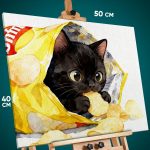 Картина на стену Котики Мем чипсы 40x50