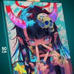 Картина на стену Девушка Аниме-арт демон суккуб 40x50