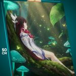 Картина на стену Геншин Импакт Игра Коломбина 40x50