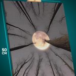 Картина на стену Пейзаж лесной природа луна 40x50