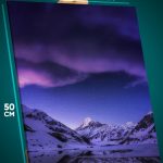 Картина на стену Пейзаж зимний природа горы река звезды 40x50