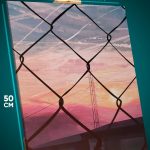 Картина на стену Пейзаж городской забор закат 40x50