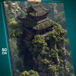 Картина на стену Пейзаж летний природа гора заброшенный храм 40x50