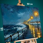 Картина на стену Пейзаж морской природа набережная гроза 40x50