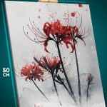 Картина на стену Цветы ликорис Япония паучья лилия 40x50