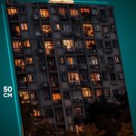 Картина на стену Пейзаж городской многоэтажка панельки 40x50
