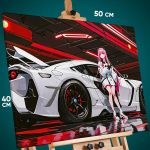 Картина на стену Авто аниме Любимый во Франксе Zero Two 40x50