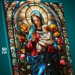 Картина на стену Религия витраж Дева Мария 40x50