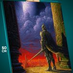 Картина на стену Темная фэнтези рыцарь живопись 40x50
