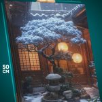 Картина на стену Пейзаж Япония дом зима 40x50