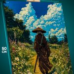 Картина на стену Самурай Япония ронин пейзаж 40x50