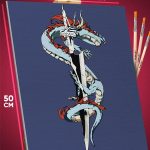 Картина по номерам Блич Аниме меч Зангецу 40x50
